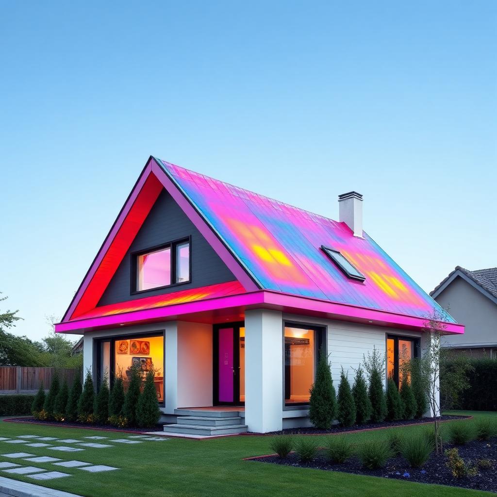 Maison avec toiture moderne et performante thermiquement